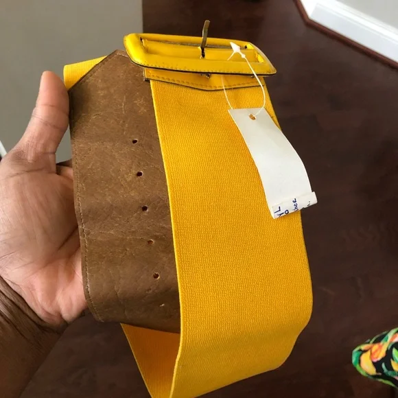 Vintage Reversible Stretch Belt Retro Wide Waistband Elastic Stretch Dress Waist Belt Buckle  main image 2